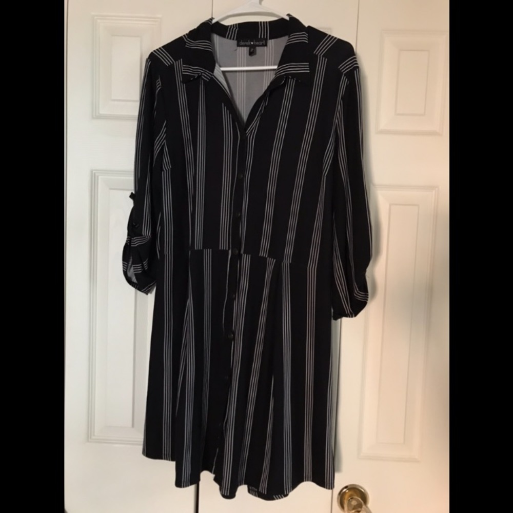 Collared stripped dress